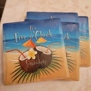 Set of 4 summer coasters